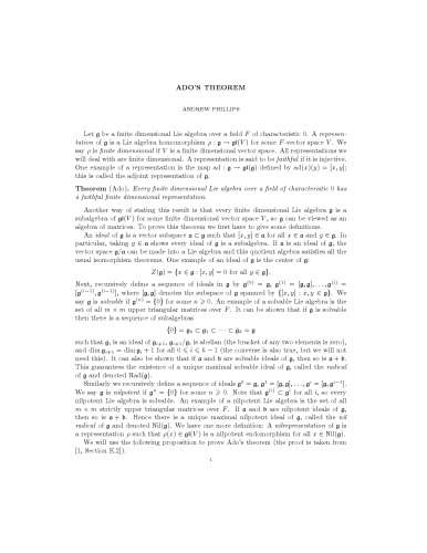Ado’s theorem