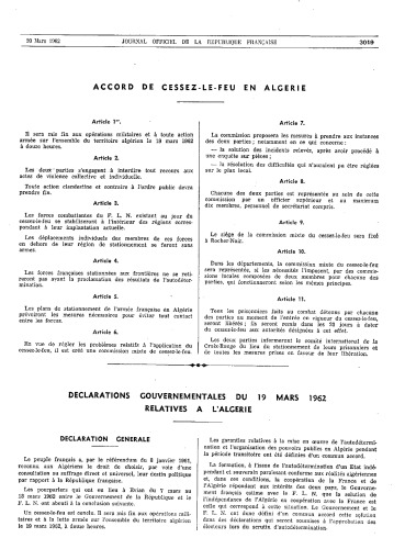 les accords d’Évian