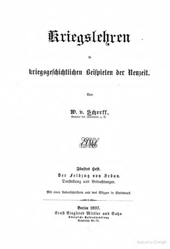Der Feldzug von Sedan. Darstellung und Betrachtungen