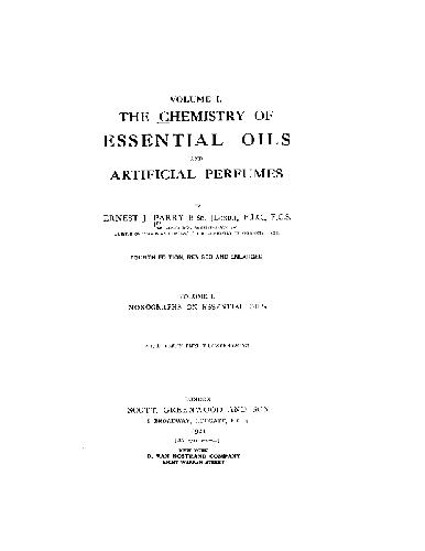 The chemistry of essential oils and artificial perfumes