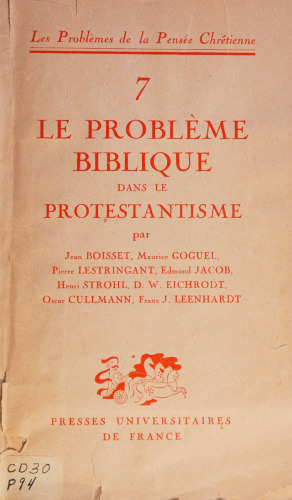 Le Problème biblique dans le protestantisme