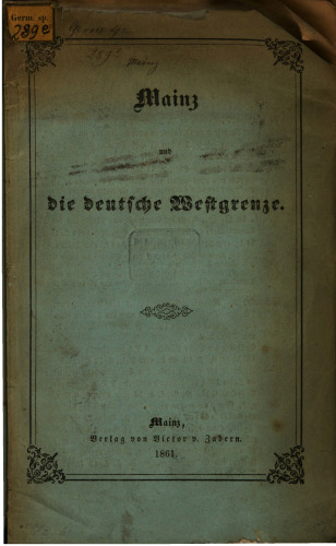 Mainz und die deutsche Westgrenze