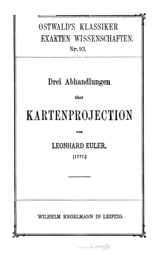 Drei Abhandlungen über Kartenprojektion (1777)