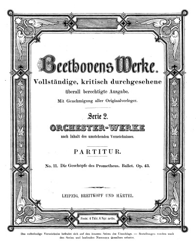Die Geschöpfe des Prometheus - Ballet op. 43