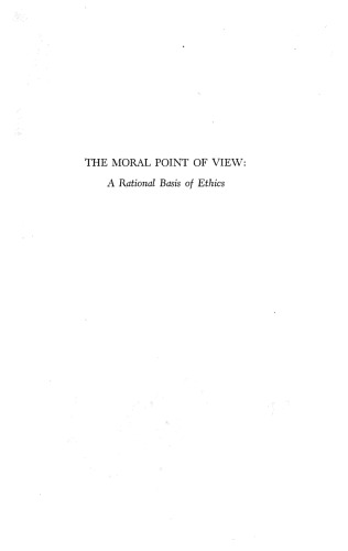 The Moral Point of View: A Rational Basis of Ethics