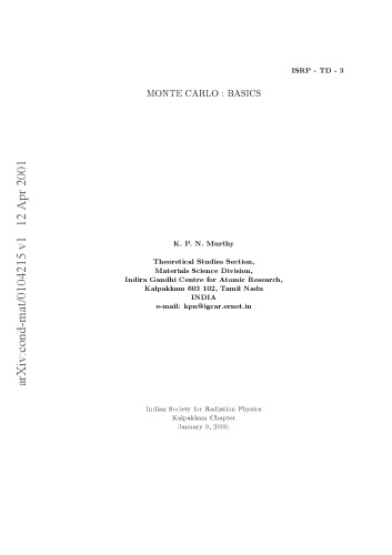 Monte Carlo:Basics