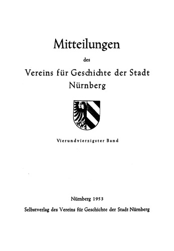 Mitteilungen des Vereins für Geschichte der Stadt Nürnberg