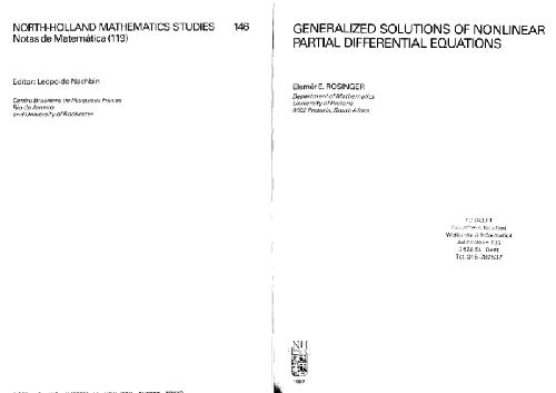 Generalized solutions of nonlinear partial differential equations