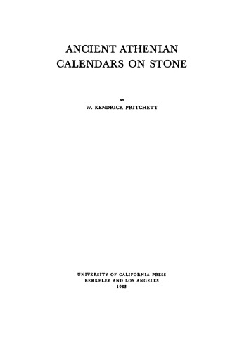 Ancient Athenian calendars on Stone