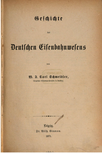 Geschichte des deutschen Eisenbahnweses