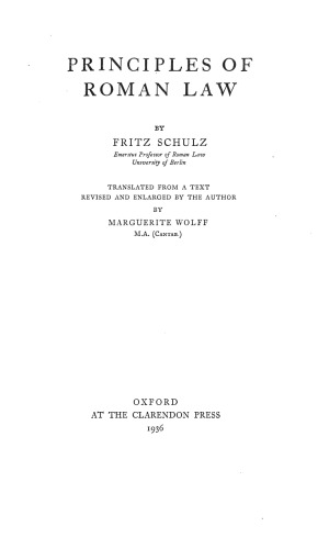 Principles of Roman Law