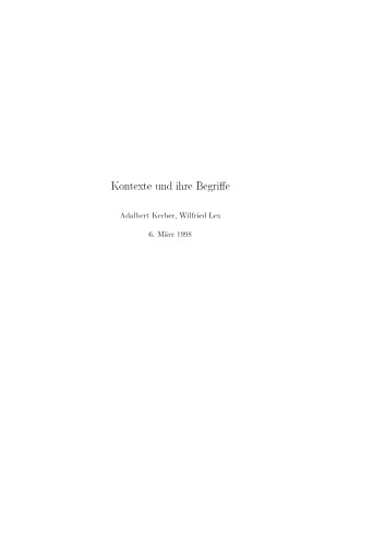 Kontexte und ihre Begriffe