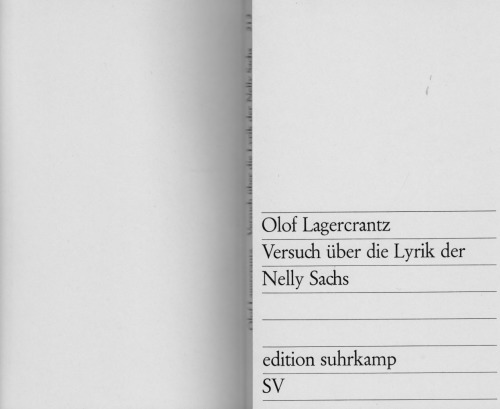 Versuch über die Lyrik der Nelly Sachs