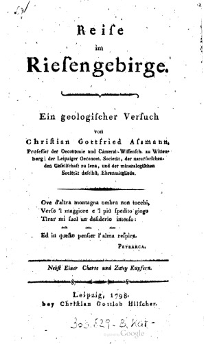 Reise im Riesengebirge : Ein geologischer Versuch