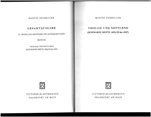 Vigiliae und Notturno (Schwarze Hefte 1952/53 bis 1957)