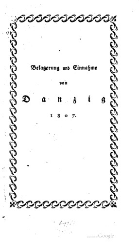 Belagerung und Einnahme von Danzig 1807