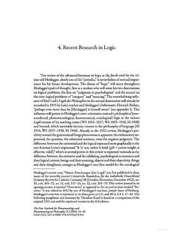 Recent Research in Logic