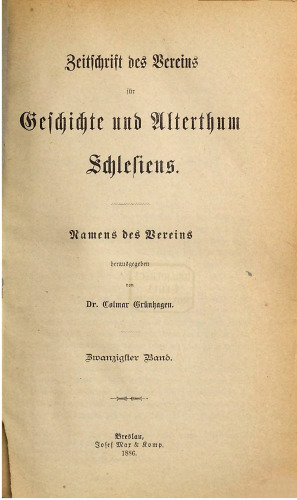 Zeitschrift des Vereins für Geschichte und Altertum Schlesiens