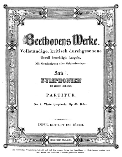 Vierte Sinfonie op. 60 B-Dur : Partitur