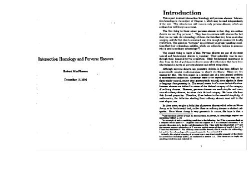 Intersection homology and perverse sheaves