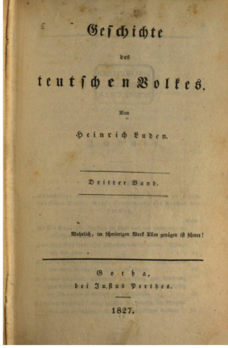 Geschichte des teutschen Volkes