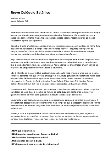 Breve Colóquio Satânico