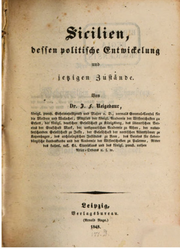 Sicilien [Sizilien], dessen politische Entwicklung und jetzigen Zustände