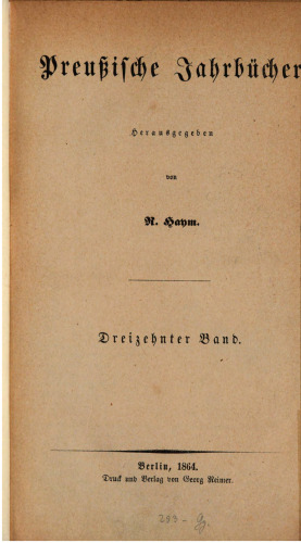 Preußische Jahrbücher