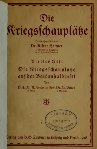 Die Kriegsschauplätze auf der Balkanhalbinsel