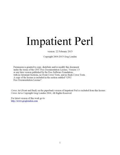 Impatient Perl