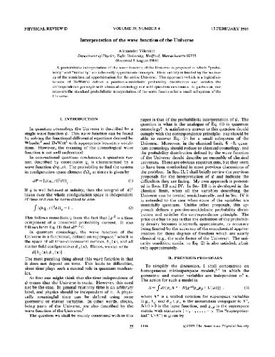 Interpretation of the wave function of the universe