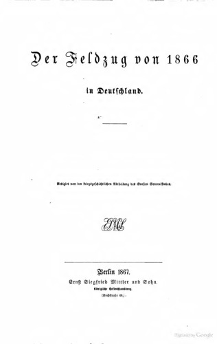 Der Feldzug von 1866 in Deutschland