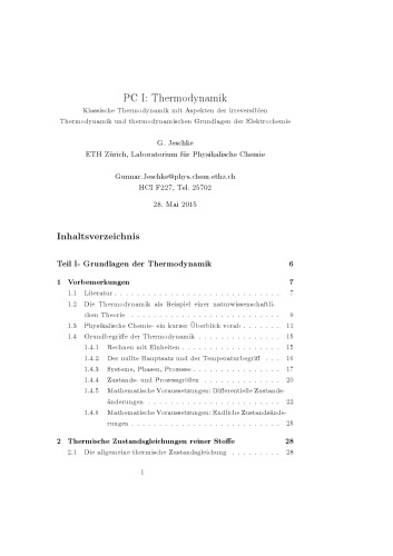 Thermodynamik (Skript)