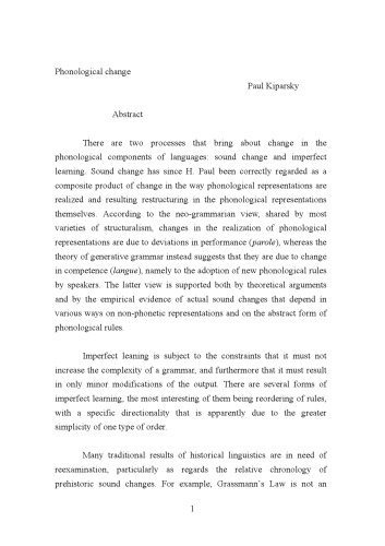 Phonological change