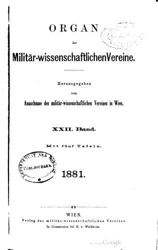 Organ des militär-wissenschaftlichen Vereins