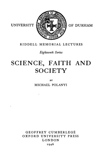 Science, Faith and Society