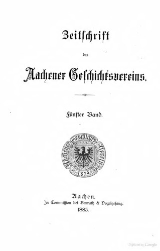 Zeitschrift des Aachener Geschichtsvereins