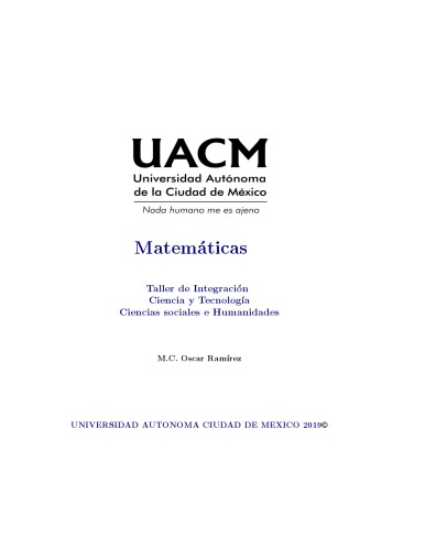 Matematicas de nuevo Ingreso UACM