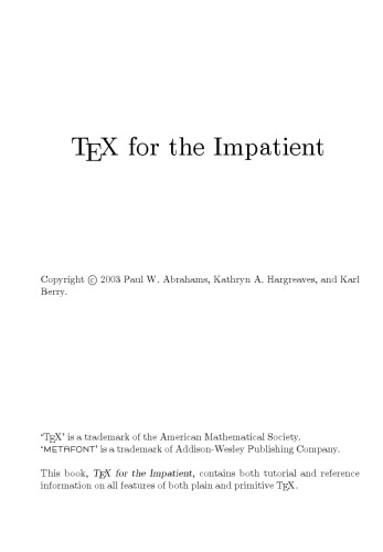 TeX for the impatient