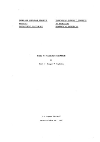 Notes On Structured Programming