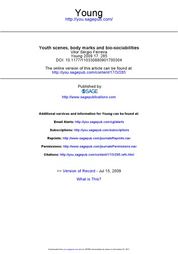 Youth scenes body marks and bio-sociabilities