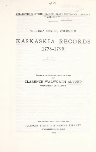 Virginia Series (Kaskaskia Records 1778-1790, Part 2)