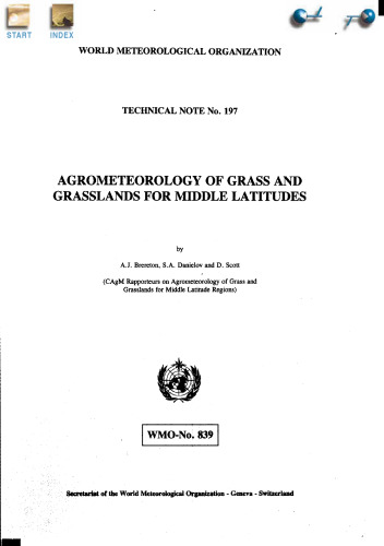 Agrometeorology of Grass and Grasslands for Middle Latitudes