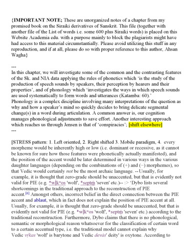 Notes on Phonological Patterns in Siraiki