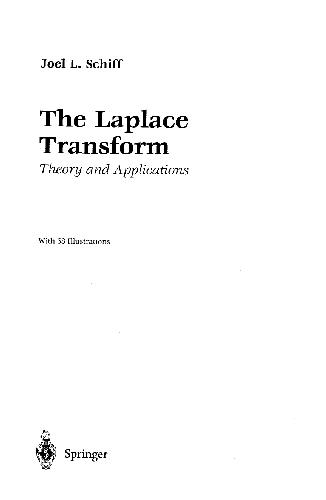 Schiff Laplace Transformation Theory And Applications