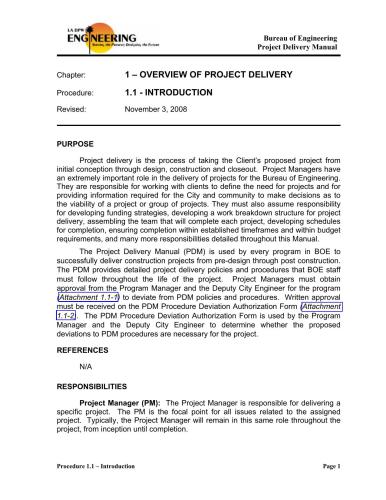 Project Delivery Manual System