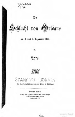 Die Schlacht von Orleans am 3. und 4. Dezember 1870