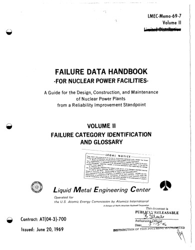 Failure Data Handbook for Nuclear Power Facilities - Vol 2