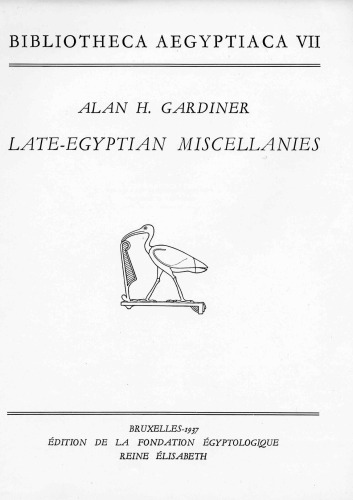 Late-Egyptian Miscellanies