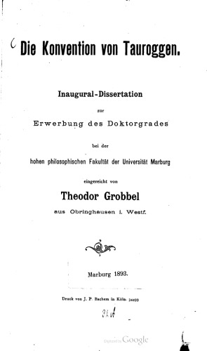 Die Konvention von Tauroggen